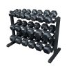 Rubber Hex 5-50lbs Dumbbell Set w/ Rack