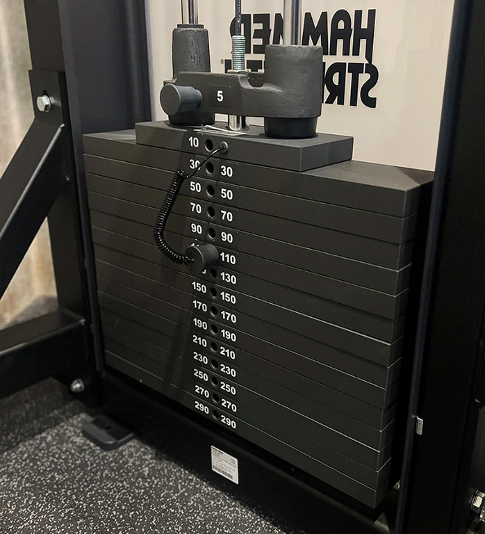 Close-up of commercial-grade fitness equipment built for daily use.